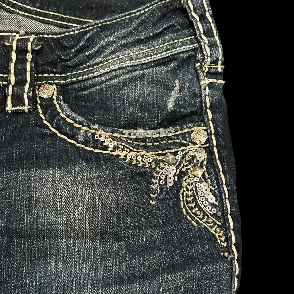 Silver Suki Bootcut Jeans Womens 30x32 Blue Stretch Dark Wash Stitched Denim - Picture 5 of 14